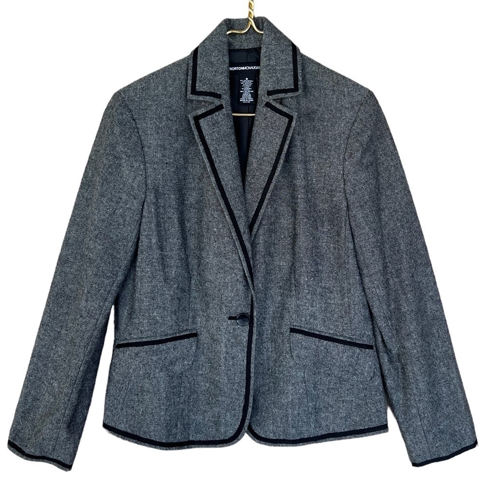 Norton McNaughton Wool Blend Blazer Ribbon Trim Jacket Size 8 - Picture 10 of 10